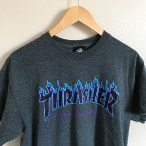 grey purple thrasher shirt